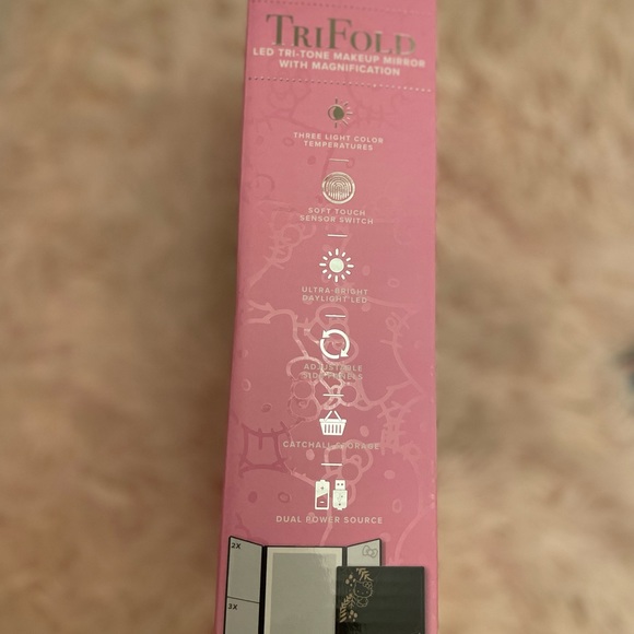 💗{HELLO KITTY} x {Impressions} Vanity Trifold LED Tri-Tone Makeup Mirror! - Picture 2 of 6